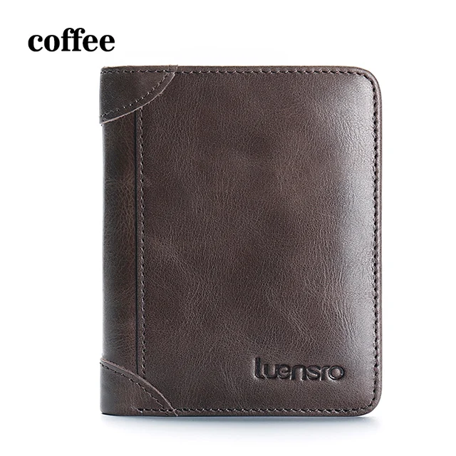 LUENSRO новые маленькие женские кошельки короткие женские из натуральной кожи женский кошелек держатель для карт Портмоне Карманы мини кошелек для женщин - Цвет: coffee