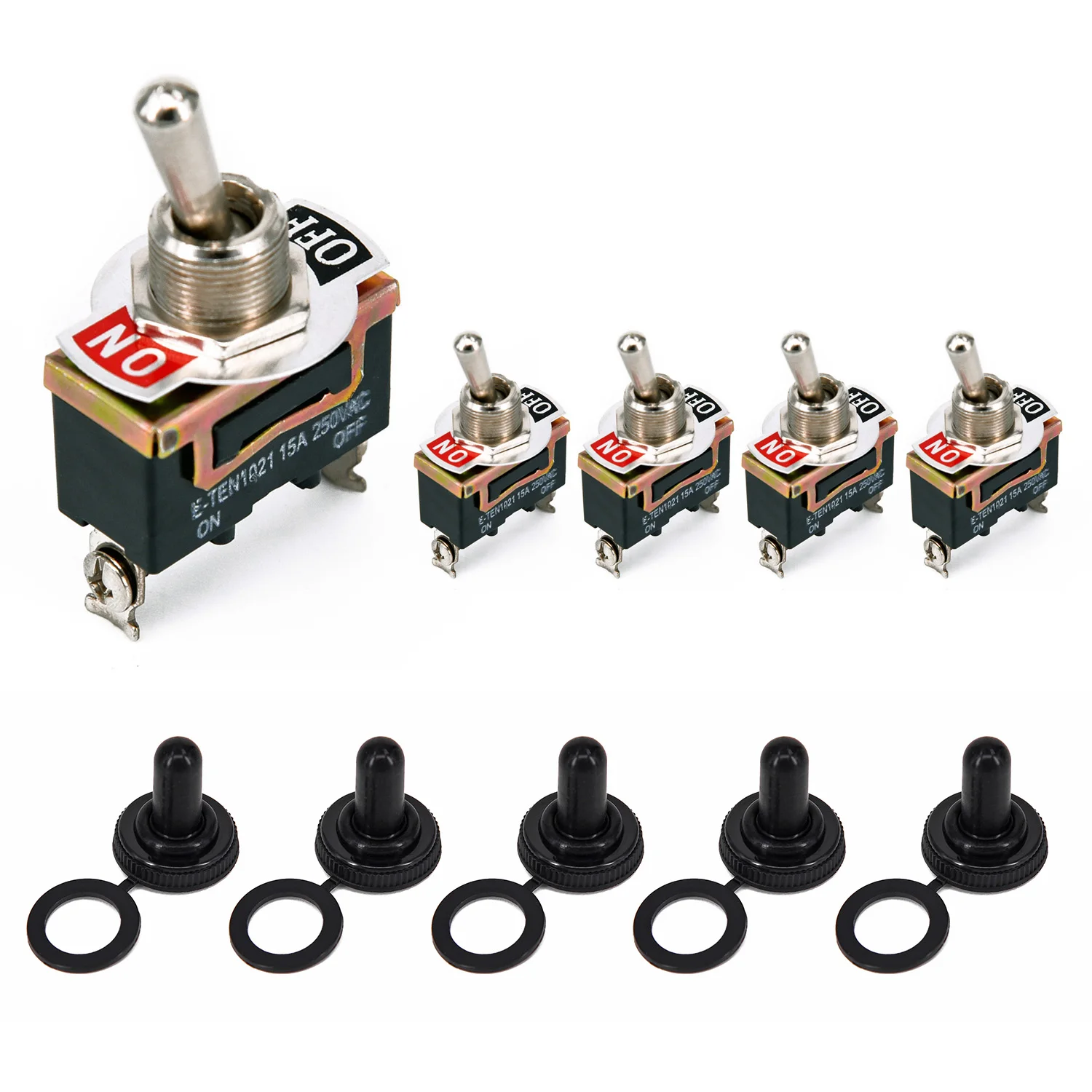 5 шт. SPST 2Pin высокое качество металла Авто Лодка 15A 250V ON/OFF кулисный переключатель с