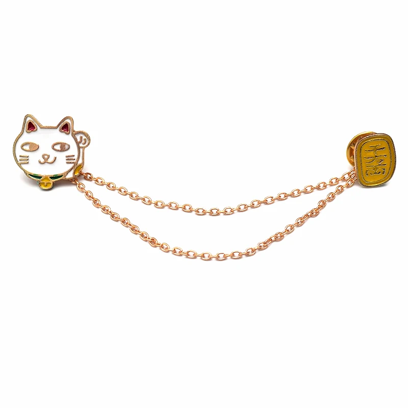 Брошь металлическая 1 шт. Мультяшные Броши с кошкой Фортуны металлические значки