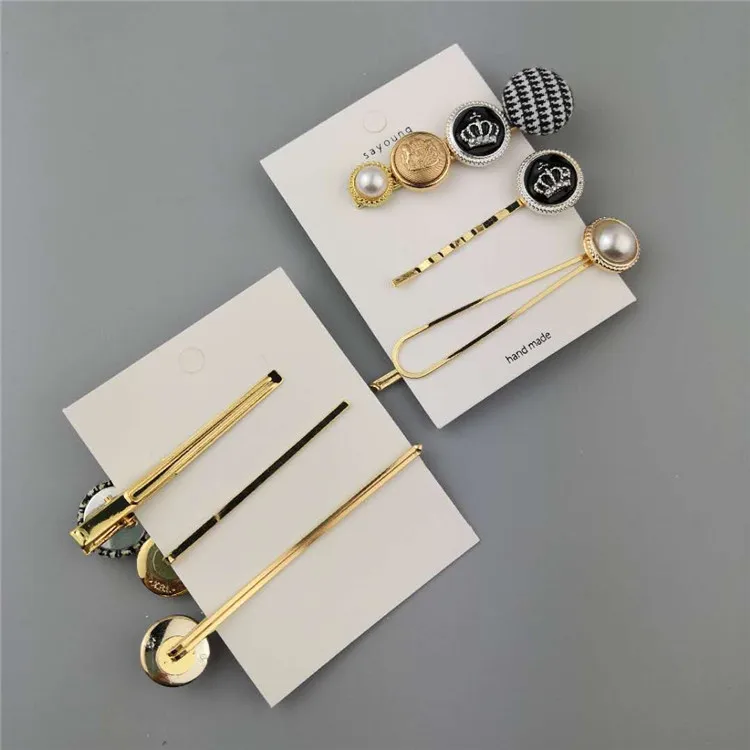 Женские заколки для волос модные элегантные жемчужные металлические клипсы на