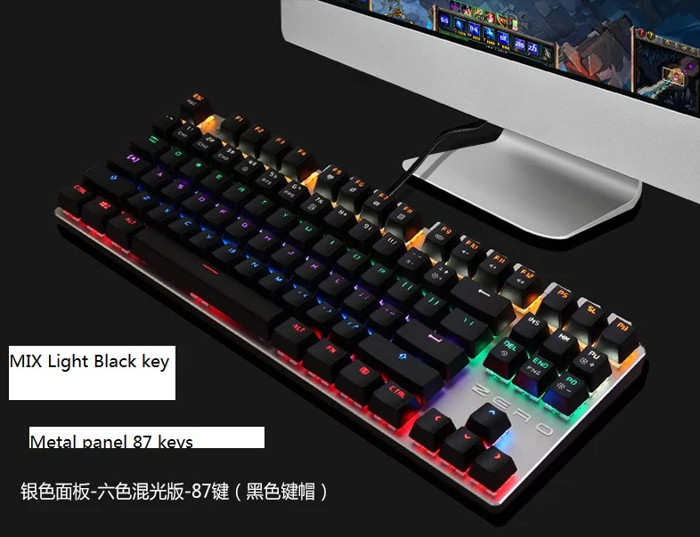 Игровая механическая клавиатура METOO проводная с 87/104 клавишами защитой от