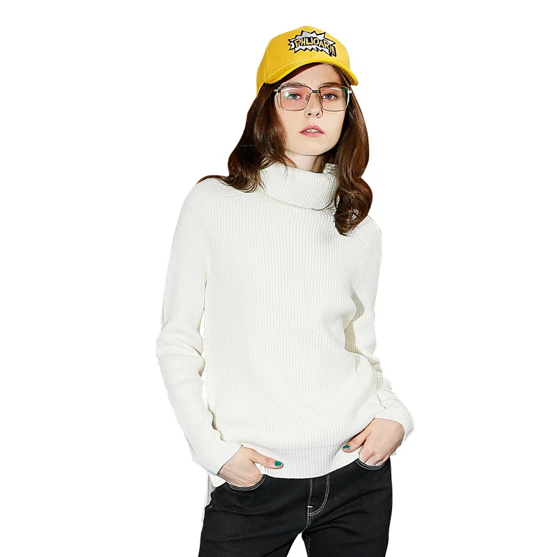 Toyouth High Neck Knit Sweater Korean Chic Autumn and Winter Fashion Turtleneck Long-sleeve Pullover White Sweaters Jumper Tops | Женская