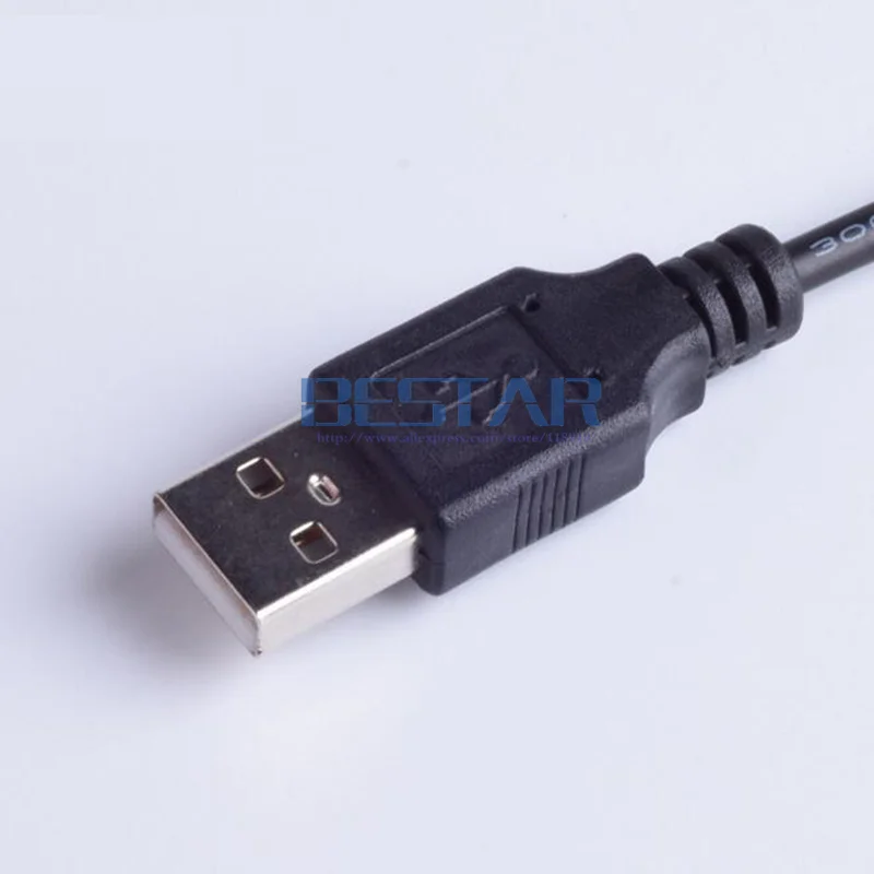 Черный штекер питания постоянного тока USB преобразователь в Micro L-образный черный