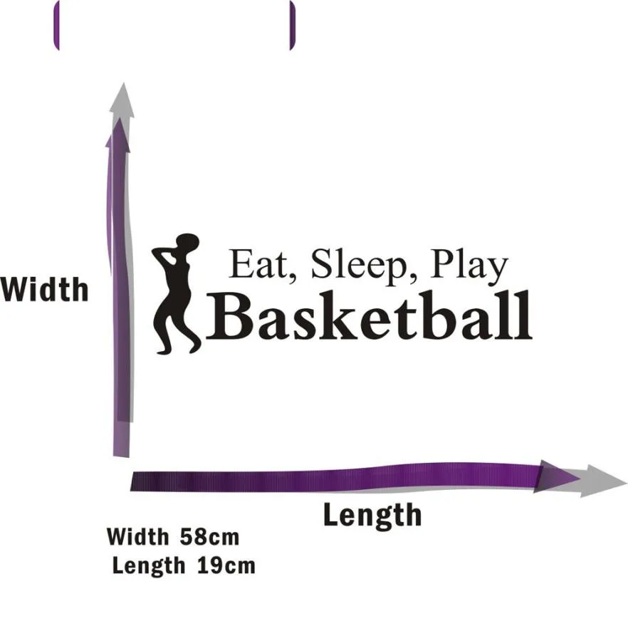 Eat Sleep Play баскетбольная наклейка с буквами Настенный декор для комнаты Спортивная