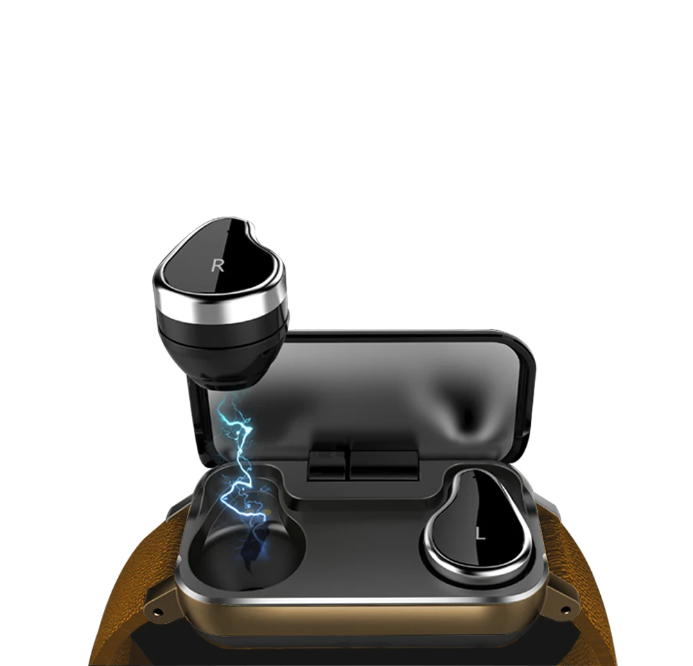 

Bluetooth 5.0 Earphone smart wristband bracelet watch Heart Rate Blood Pressure Tracker T89