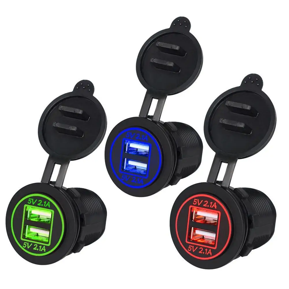 Авто Стайлинг зарядка двойной Usb зарядное устройство гнездо адаптера питание