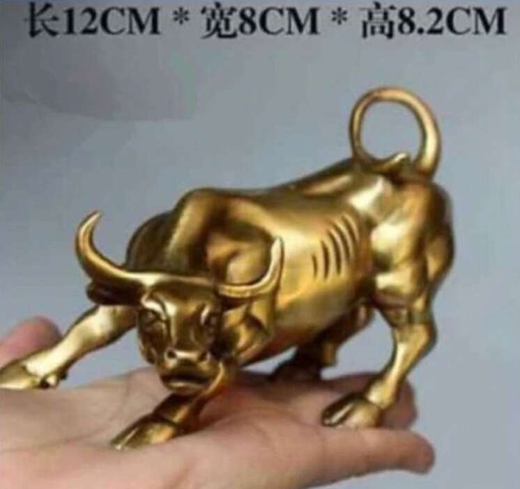 

WBY 809+++++Big Wall Street Bronze Fierce Bull OX Statue-Brass