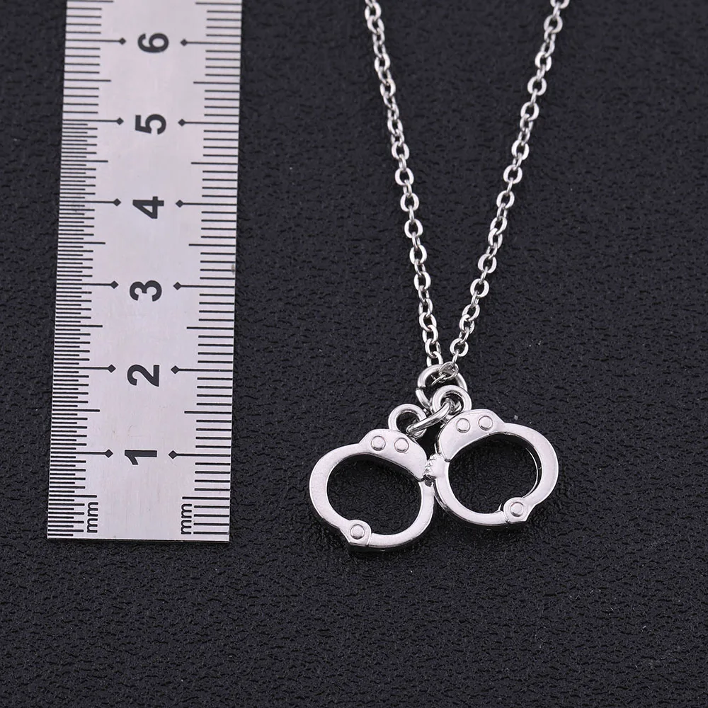 LIKGREAT Handcuff Errings Women Silver Color Jewelry Sets Handcuffs Pendant Necklace Best Gifts for Love Fashion Bijoux | Украшения и