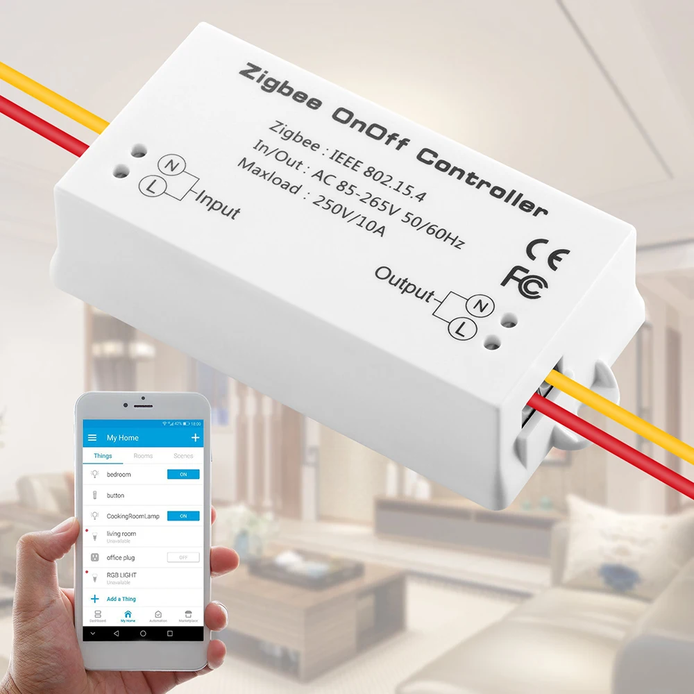 

Zigbee On/Off Controller Smart Switch Remote Control Smart Home Module Light Dimmer Controller Zigbee Bridge Hub AC85-265V 10A