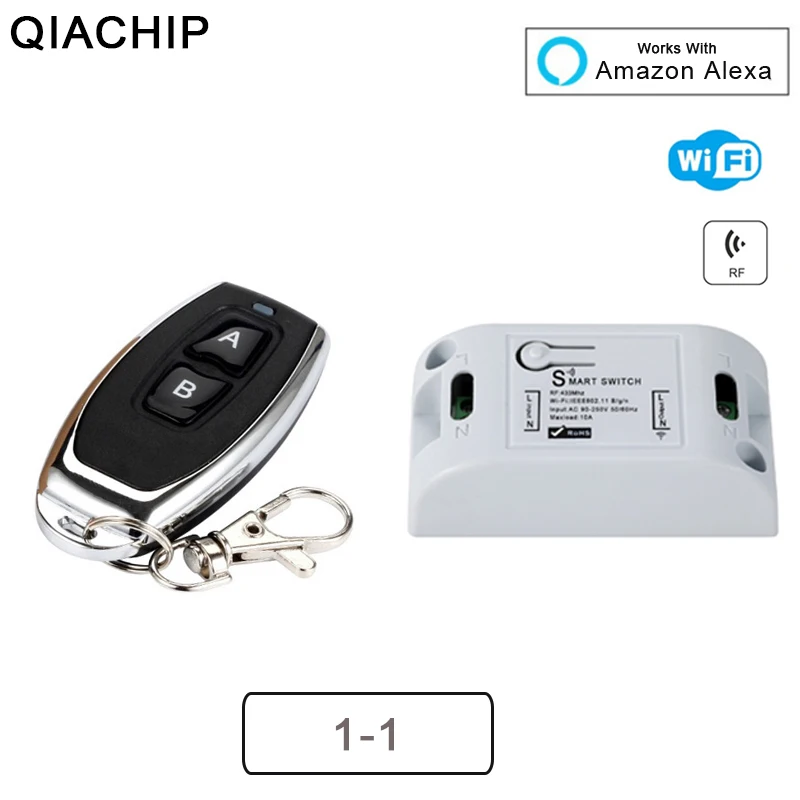 QIACHIP RF WiFi беспроводной смарт-переключатель 433 мгц радиочастотный приемник