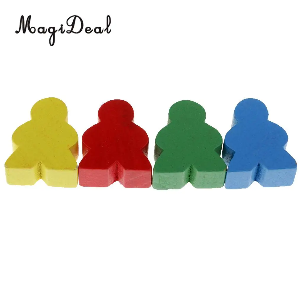 MagiDeal Novelty 50Pcs Assorted Color Human Shape Wooden Chess for Kids Board Game Educational Toys Gifts 24 x 19 9 mm Multi | Спорт и