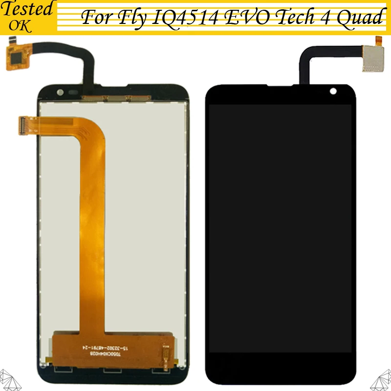 100% протестированный рабочий ЖК-дисплей для Fly IQ4514 EVO Tech 4 Quad FLY IQ 4514 с сенсорным