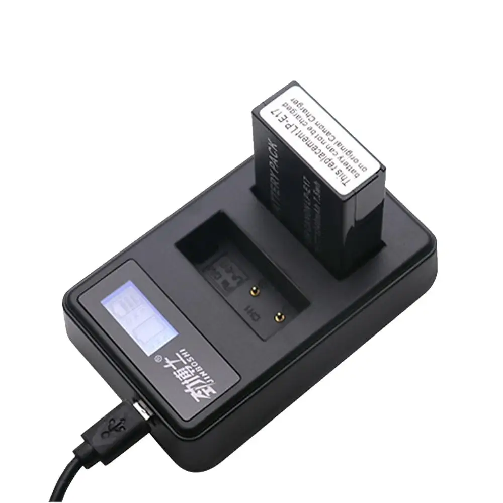2 шт./лот LP-E17 LP E17 камера литиево-ионная Батарея+ ЖК-дисплей USB Зарядное устройство для цифровой однообъективной зеркальной камеры Canon EOS M3 M6 200D 750D 800D 8000D 760D T6i T6s поцелуй X8i