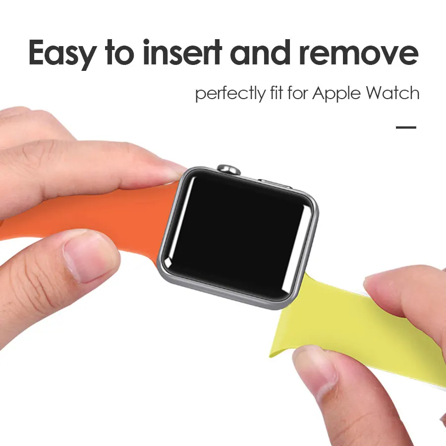 Силиконовый ремешок для Apple Watch 40 мм 44 38 42 мм. Новый двухцветный дизайн спортивных