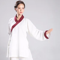 tai chi uniform woman hanfu line martial art clothes tai chi skirt wushu set include top and pants