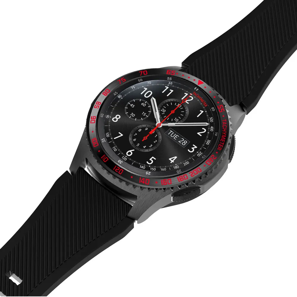 Чехол с кольцом для samsung Galaxy 46 мм/gear S3 Frontier, защитный чехол с кольцом, металлические часы-наклейка, аксессуары