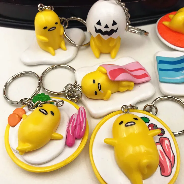 Gudetama брелок для ключей ленивое яйцо ПВХ фигурка игрушки детей Яйцо Брелок модель