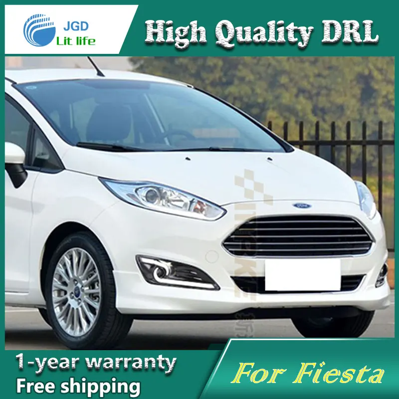 12 В 6000 К светодиодный DRL Дневной ходовой светильник чехол для Ford Fiesta 2013- противотуманная фара рамка противотуманный светильник Стайлинг автомобиля