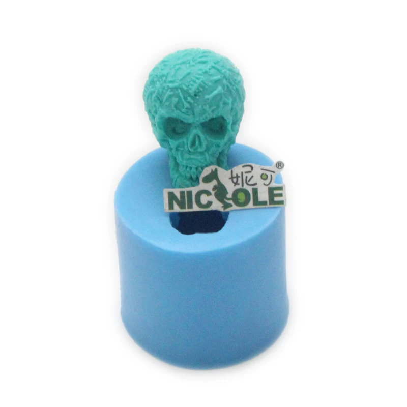 Nicole R1326 Хэллоуин 3D череп фигурные силиконовые формы для изготовление мыла, свеч смолы, глина ремесла формы конфеты формы шоколада