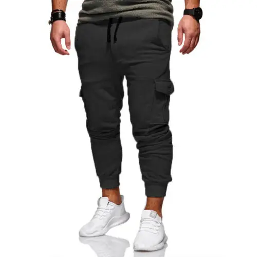 

HOT Men's Casual Cargo Pants Fitness Gym Trousers Running Joggers Gym Tracksuit