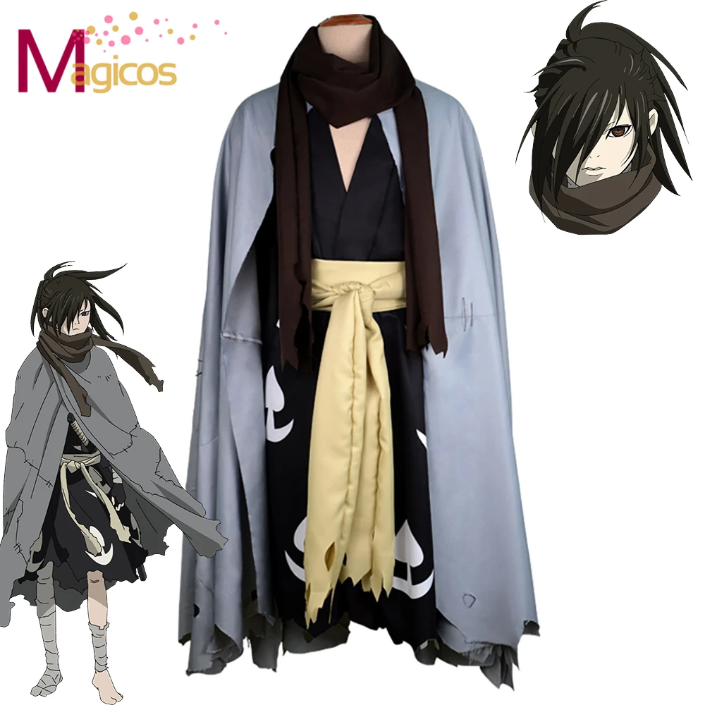 

Anime Dororo Hyakkimaru Kimono Cosplay Costume Wigs Men Cloak Costume Full Set For Halloween Party