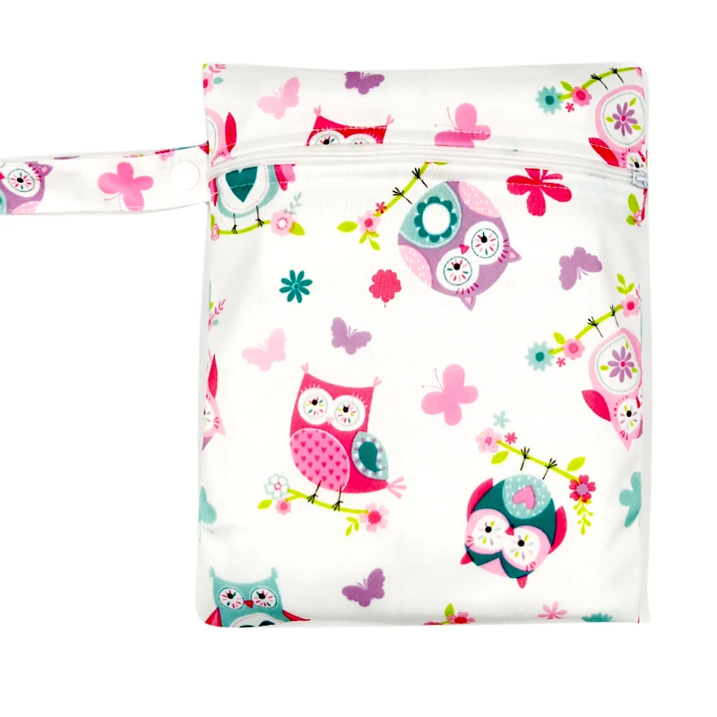 20*25 см, Pororo, один карман, влажная сумка, детская тканевая сумка для подгузников, водонепроницаемая многоразовая сумка для подгузников, маленький размер, сухая сумка для мам