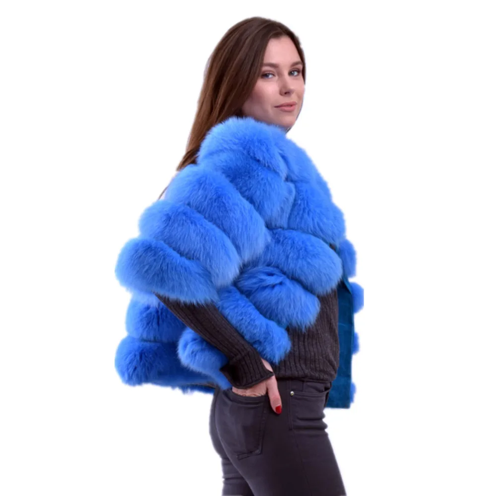 Модные зимние женские короткие пальто TOPFUR стандартные из натурального меха