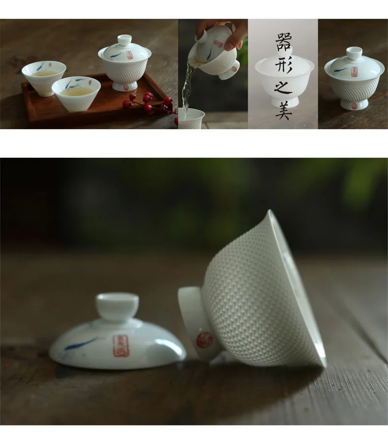 TANGPIN керамический чайник gaiwan чашка рыба китайские чайные наборы кунг-фу