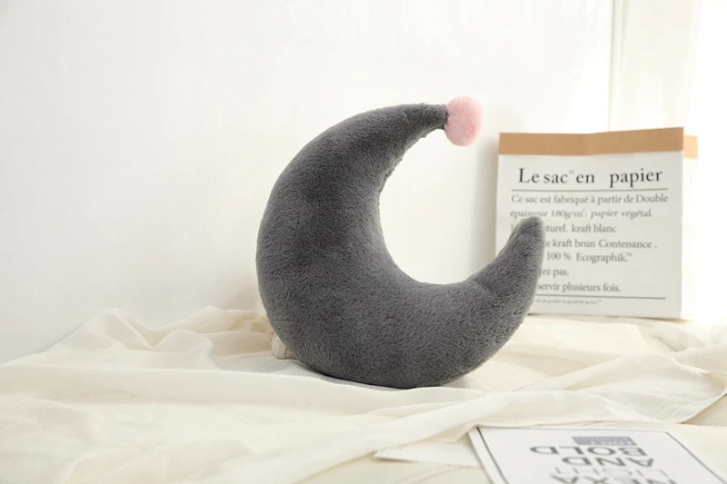 Grey Moon Мягкая подушка для детской комнаты, дивана, звезды, облака, сердца, короны, треугольники, подушки для дома, путешествий, детская комната, декоративные игрушки, для детского душа, вечерние, подарок - Цвет: Grey Moon
