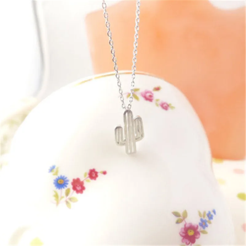 Корейская мода крошечное изящное ожерелье С КАКТУСОМ и подвесками с шармом для