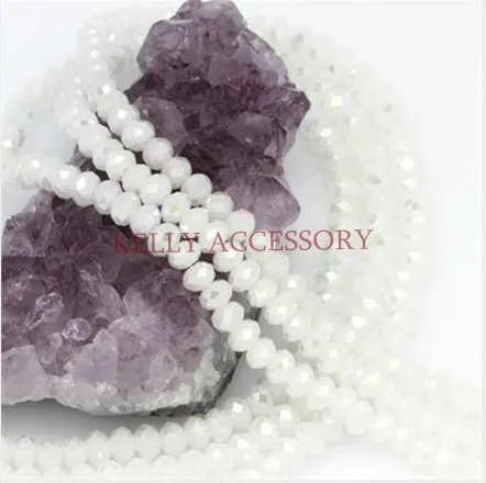 

Free Shipping 1000Pcs 4mm White Flat Round Faceted Glass Beads Crystal Spacer Beads Charms For Jewelry Making Craft DIY Beads