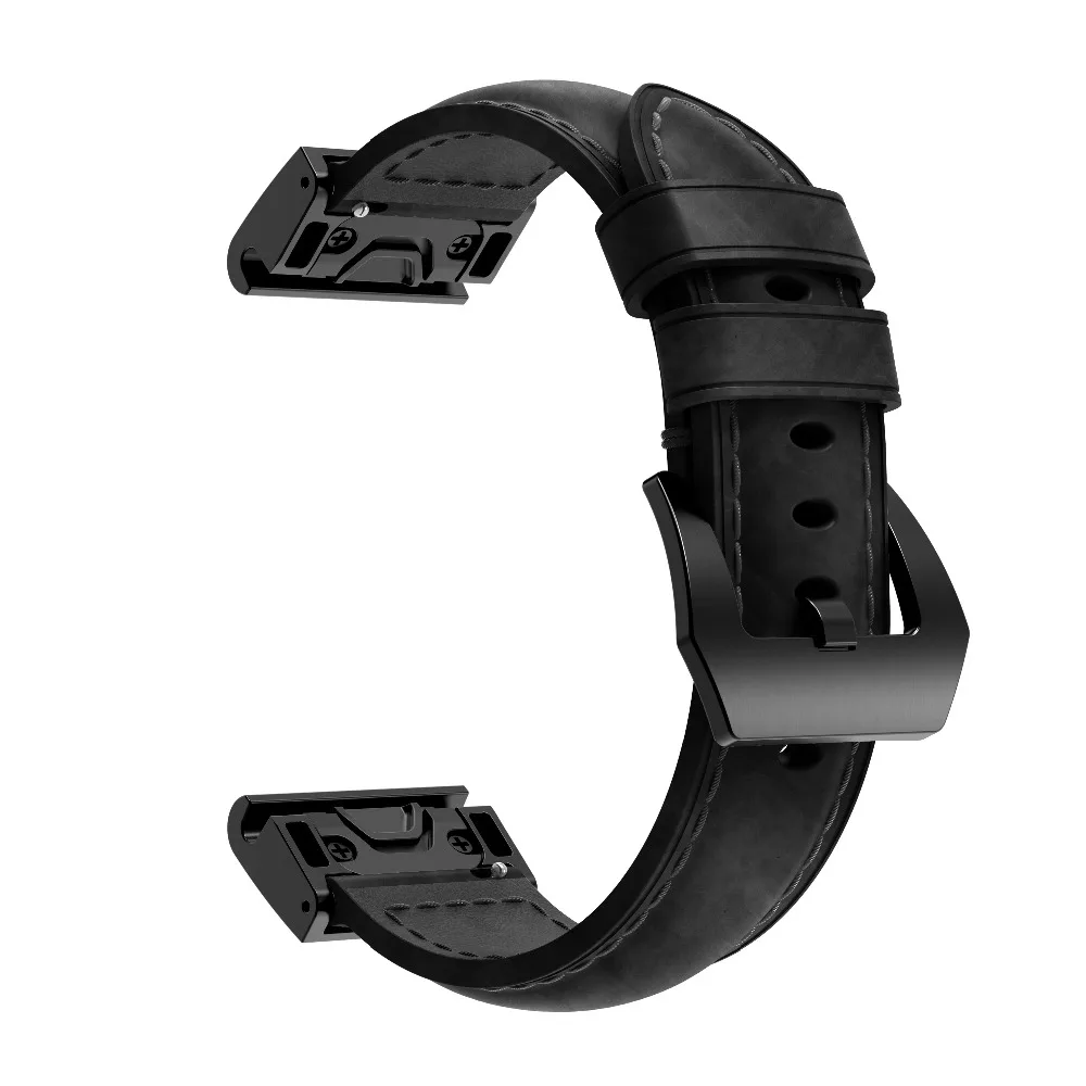 Ремешок кожаный для наручных часов быстросъемный спортивный браслет Garmin Instinct/Fenix