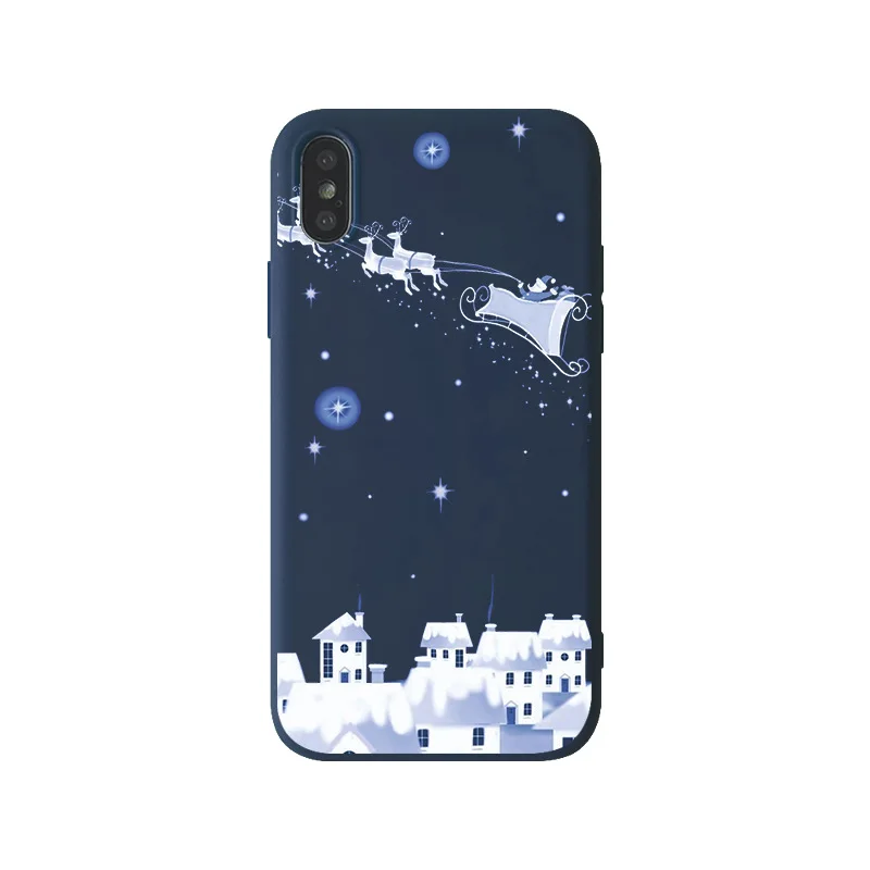 С Рождеством Христовым чехол для телефона s iPhone X XR XS MAX 8 7 Plus матовая Soft Shell