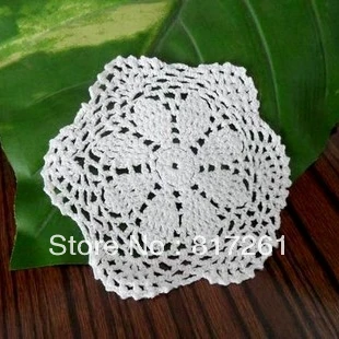 Бесплатная доставка 5 шт./партия белые кружевные вязаные крючком doilies RUfashion с