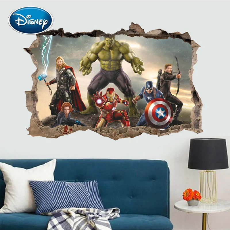 Disney новая наклейка "Мстители" Детская комната спальня фон водостойкие временные наклейки