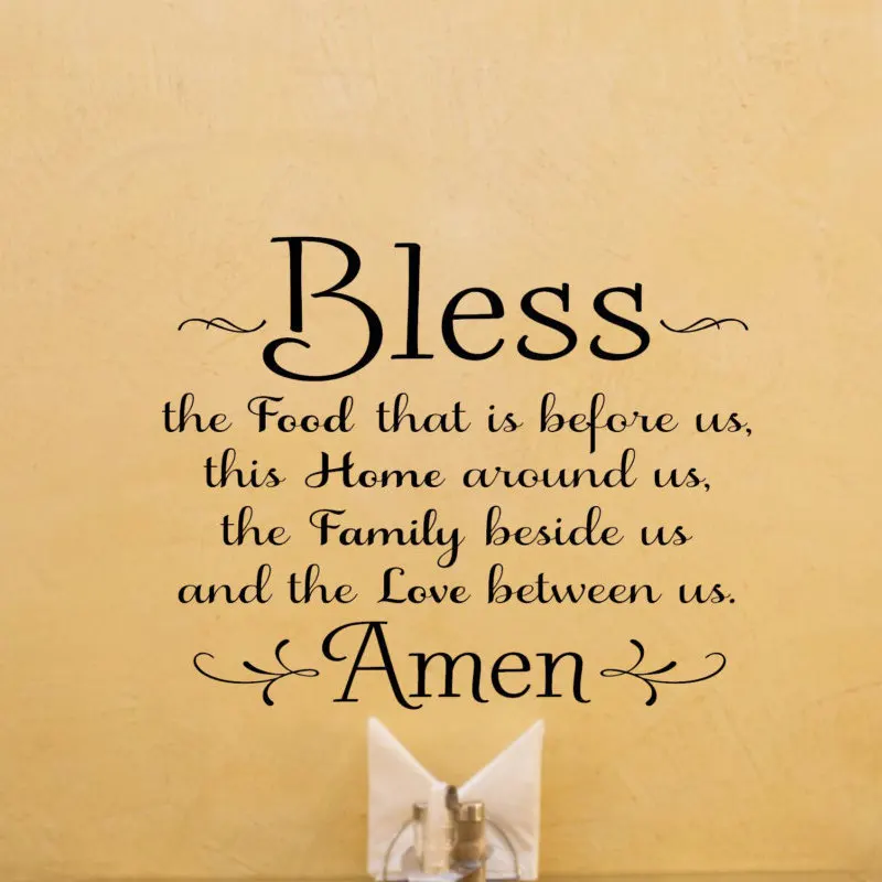 Bless the Food Before Us наклейка для кухонной стены Wall Sayings Art Home Decor|Наклейки на стену| |