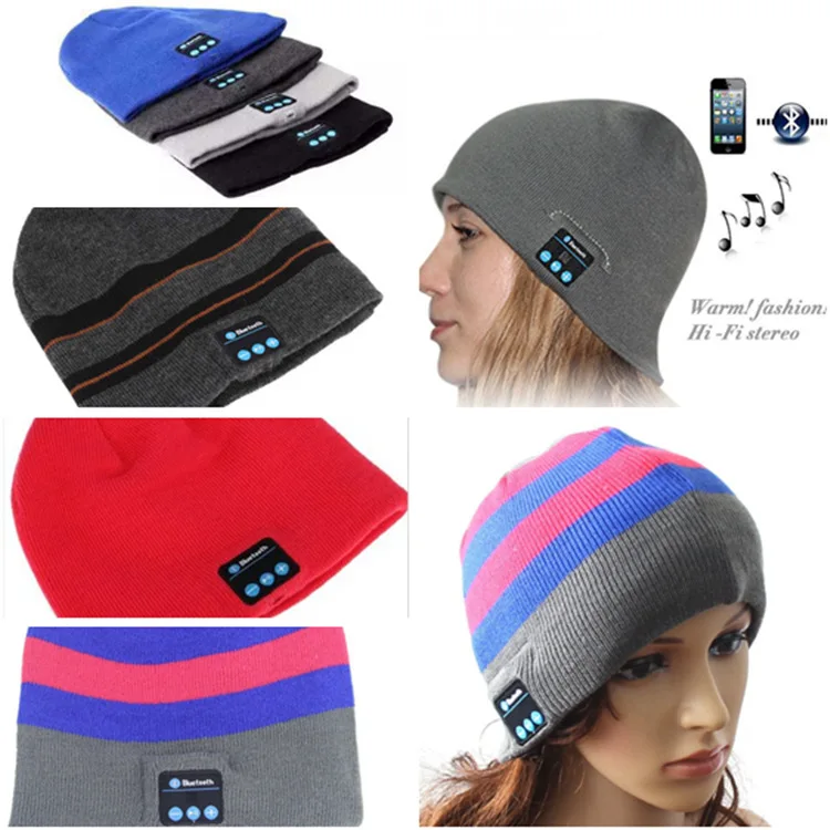 Smart Wearable Bluetooth Hat Earphone outdoor sport Warm Beanie Wireless Music Cap Headphone Headset With Micphone 50pcs/lot | Электроника