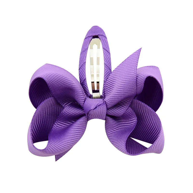 05 Violet Мельница лук ребенок шпилька Grosgrain ленты завернутый безопасности девушка Заколки для волос для девочек Hairclip дети контакты Головные уборы аксессуары для волос - Цвет: 05 Violet