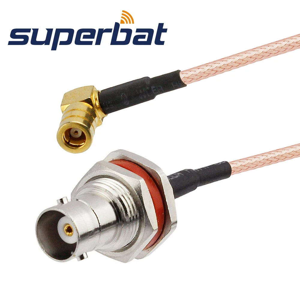 Superbat ОТРЕЗОК кабеля SMB разъем под прямым углом к разъему BNC перегородка
