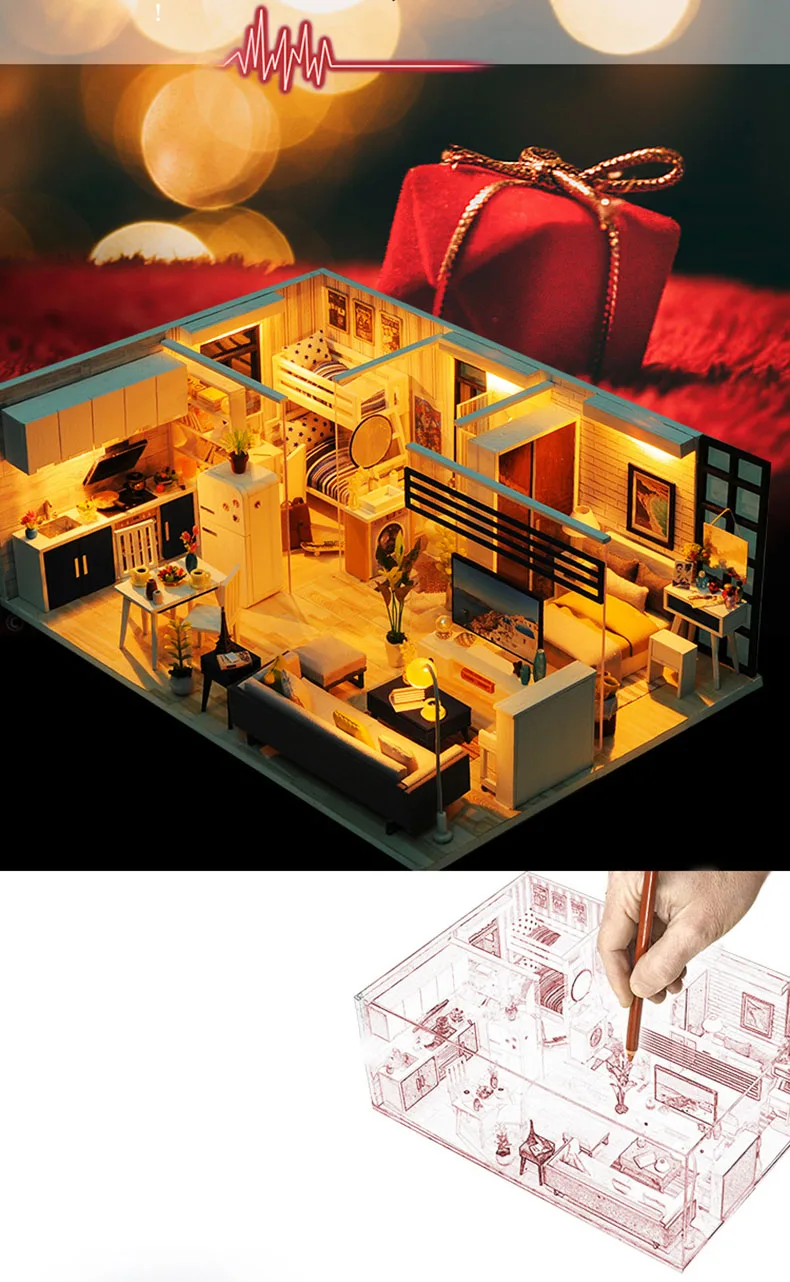 Кукольный дом ручной работы мебель Miniatura Diy кукольные домики миниатюрный кукольный домик деревянные игрушки для детей Взрослые подарок на день рождения