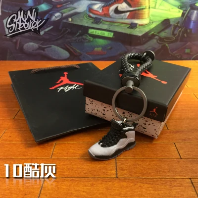 Кроссовки AIR 7 8 9 10 персональный DIY креативный подарок для пары Jordan 3D стерео брелок в форме обуви автомобильный брелок Рождественский подарок - Цвет: AJ10