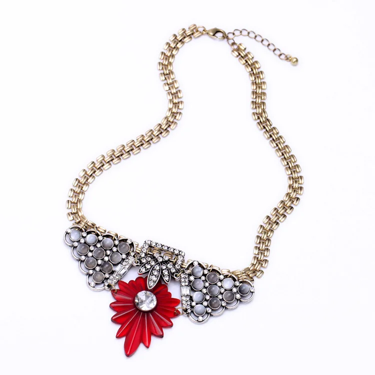 Оптовая цена ожерелье цветок для женщин золотой цвет длинная цепочка модные