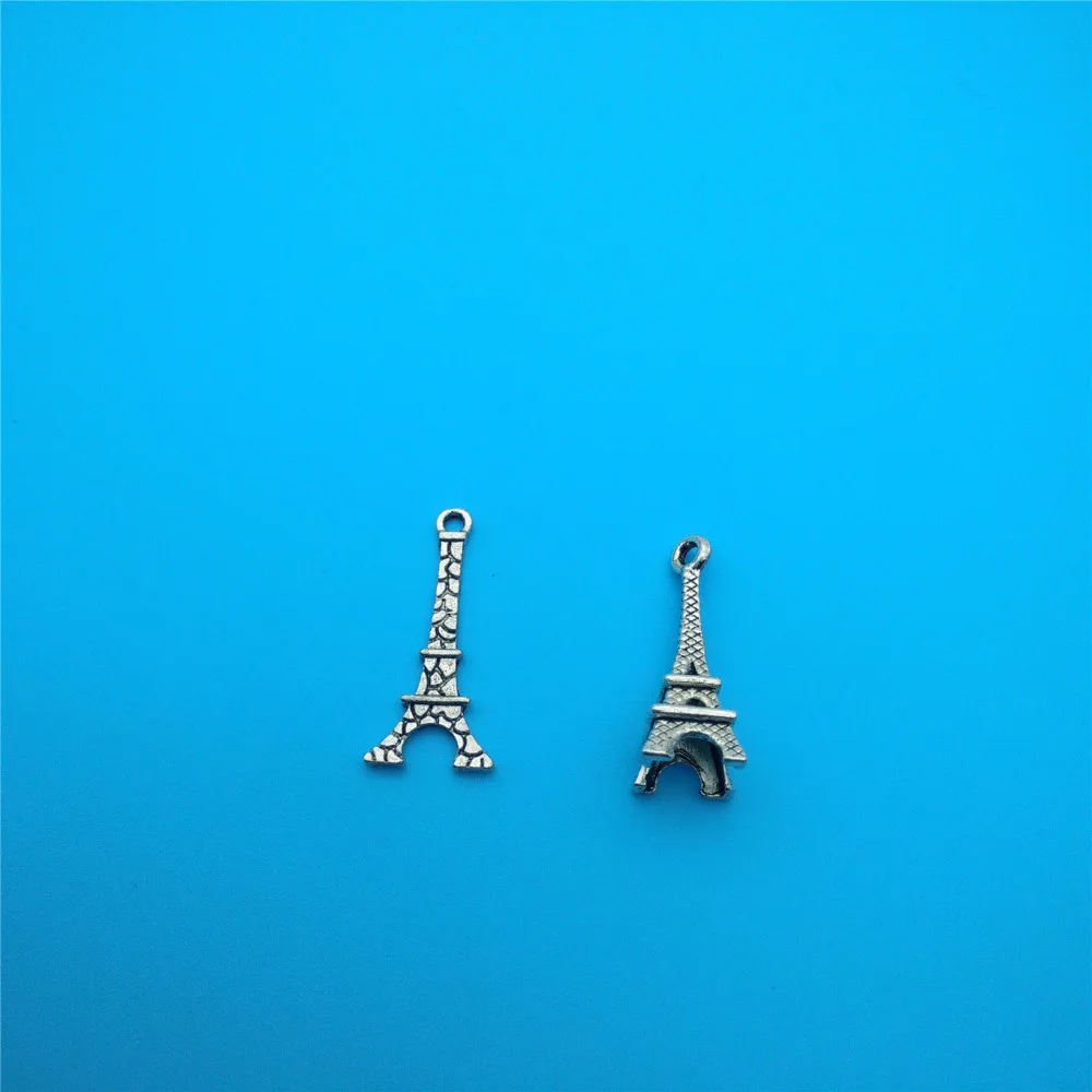 

Винтажные серебряные Смешанные Подвески в виде Эйфелевой лампы для изготовления ювелирных изделий, фурнитура для браслетов, аксессуары ру...