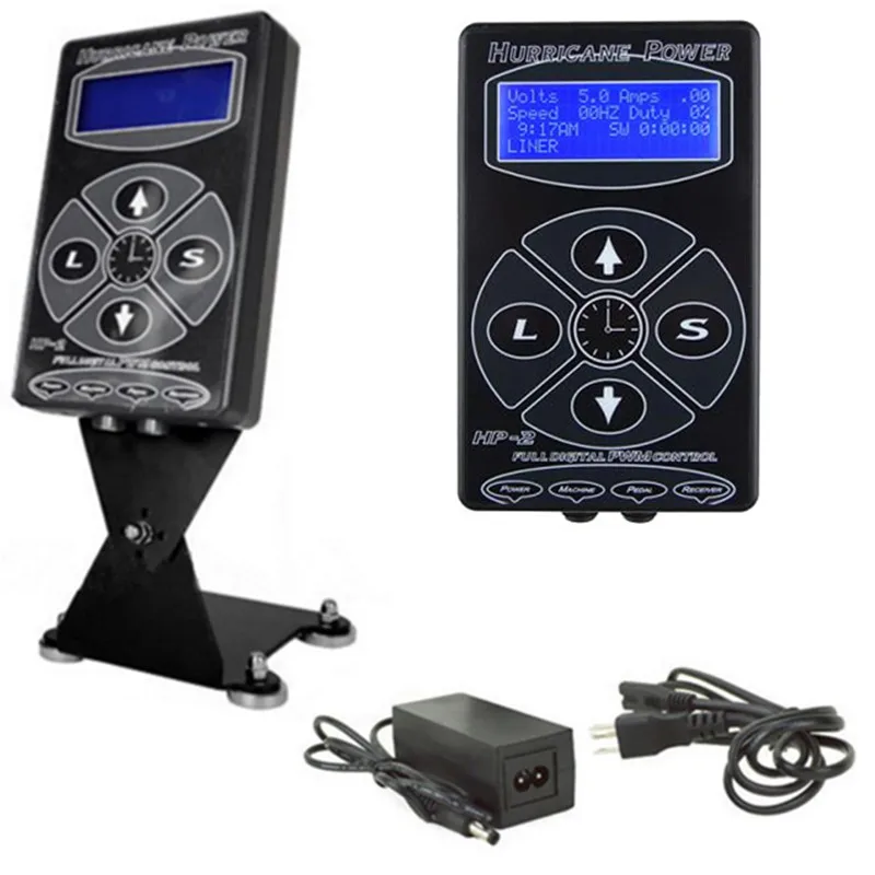 

Pro Digital Dual Black Hurricane HP-2 Tattoo Machine Power Supply LCD Display Tattoo Power Supply -- TPN-012