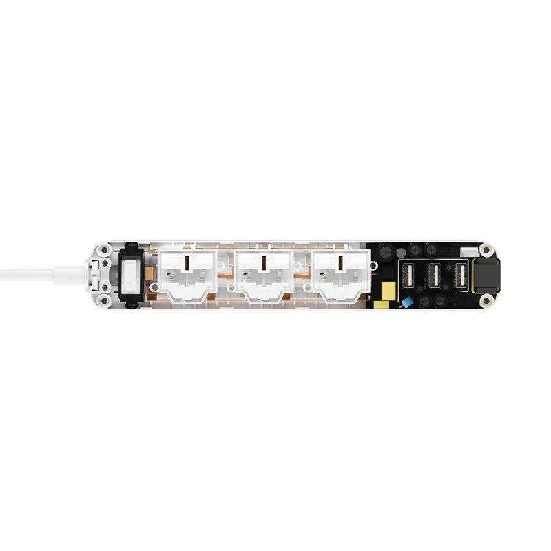 Оригинальный удлинитель питания Xiaomi XMCXB01QM быстрая зарядка 3 порта USB выход 250 В 10 А