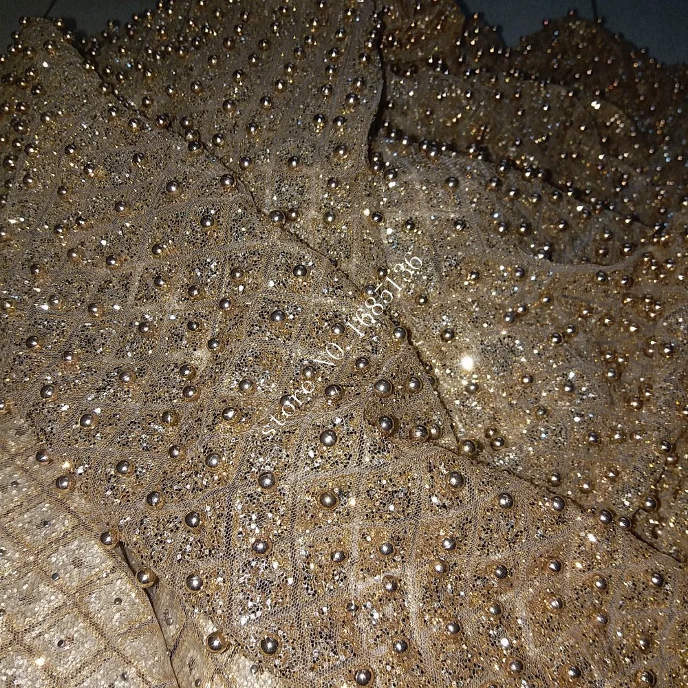 Экстравагантные золотые свадебные ткани популярные африканские товары