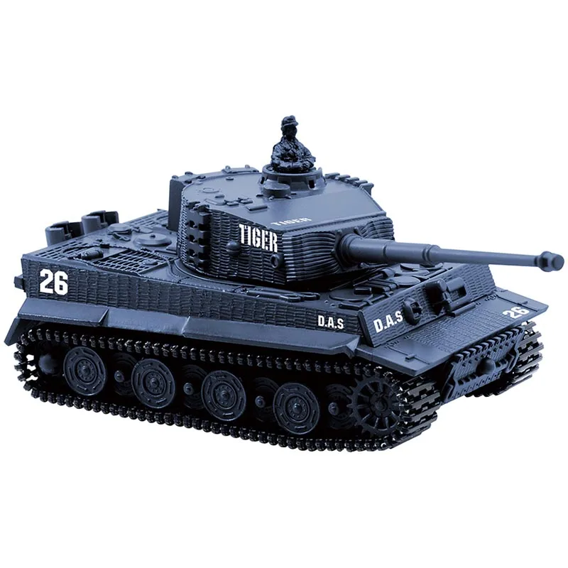 Grey Blue 4 цвета, Мини Тигр, военный боевой Радиоуправляемый танк, пульт дистанционного управления, армейский панзер, бронированные Детские электронные игрушки для мальчиков, детский подарок - Цвет: Grey Blue