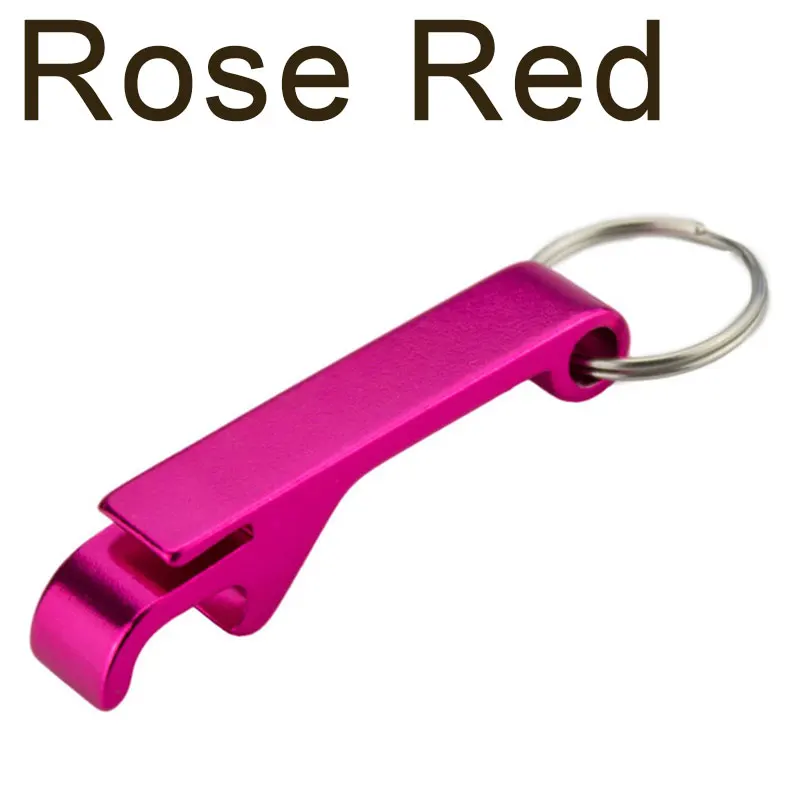 Rose Red Открывашка для пива, подвеска для ключей, открывалка для бутылок Abrelatas, алюминий, 1 шт., кухонные инструменты, портативная открывалка для бутылок, 9 цветов, открывающиеся инструменты для вина и пива - Цвет: Rose Red