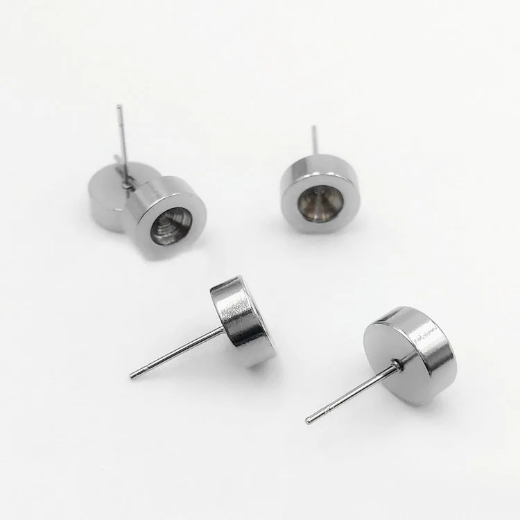 

Stainless Steel Stud Earrings Bases Findings 9mm Round Bezel for 5.5mm Point Back Rhinestone Earrings post Settings DIY Crafts