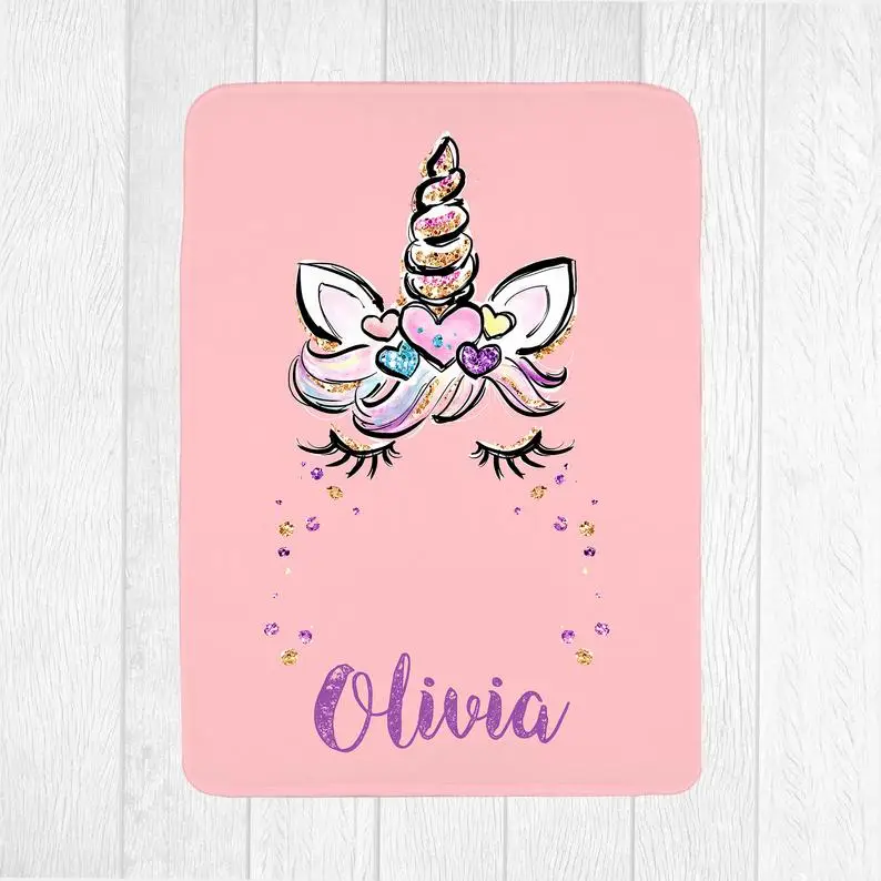 Персонализированное волшебное одеяло единорога для влюбленных индивидуальное